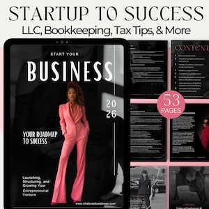 LLC Start-Up Guide: Business Planner with Canva Templates (PLR Digital Download)