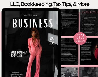 LLC Start-Up Guide: Business Planner with Canva Templates (PLR Digital Download)