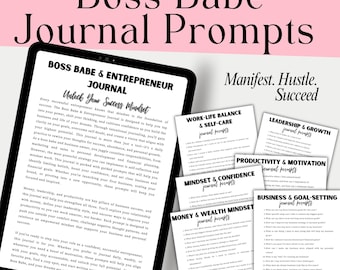 Sugestões de diário de autorreflexão para mulheres: Boss Babe para impressão (PDF)
