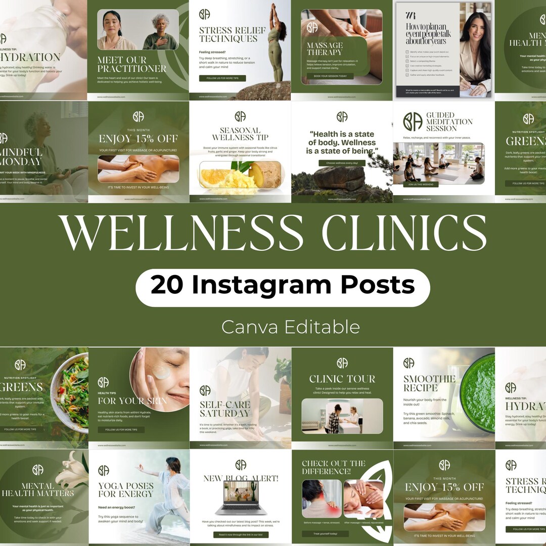 Wellness Social Media Templates Social Media Posts Holistic Coach ...