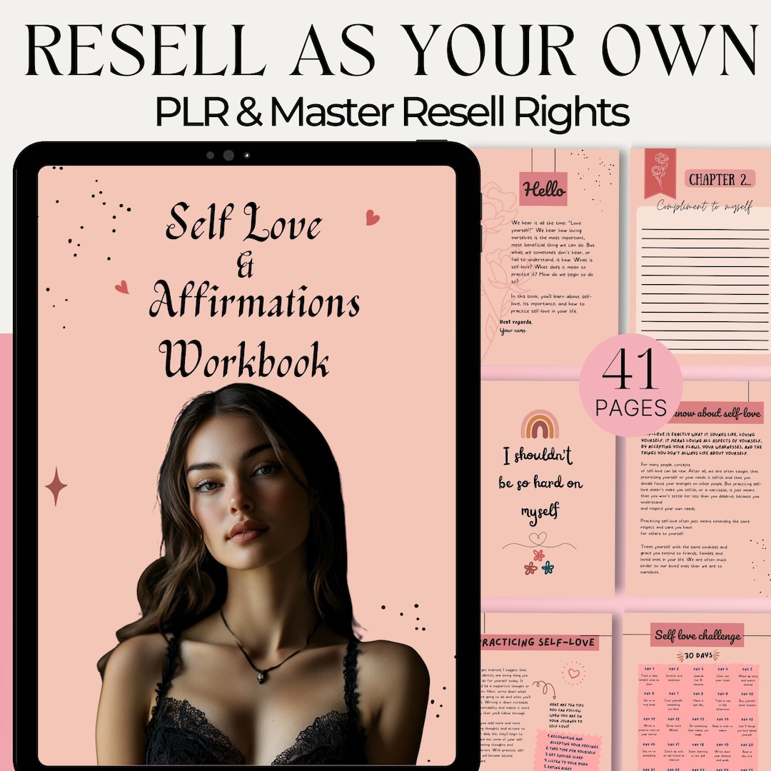 Self Love Affirmations Workbook: 41-page Journal PLR & Master Resell ...