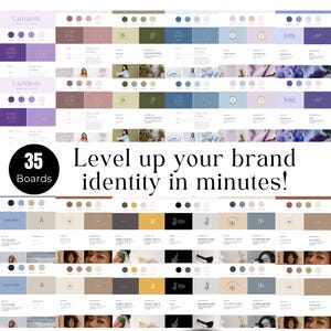 Brand Board Canva Template Business Branding Kit Template Editable Brand Board Bundle Logo & Color Palette Set PLR MRR Brand Identity Kit