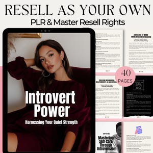 Introvert Self-Care Guide for Personal Growth Quiet Confidence Mindset Workbook  Digital Journal for Introverts PLR & MRR Digital Product