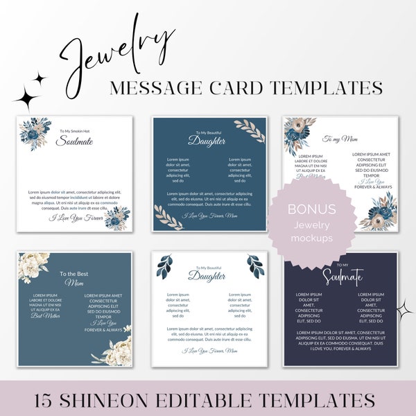 ShineOn Message Cards Template Jewelry Message Cards Gearbubble Design Canva Ownprint Message Card Templates Awkward Styles Designs