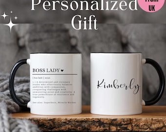 Personalized Boss Lady Mug, Custom Name Gift