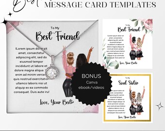 ShineOn Message Cards, ShineOn Canva Templates, Jewelry Message Cards, Custom Necklace Message Cards for Shineon Sellers