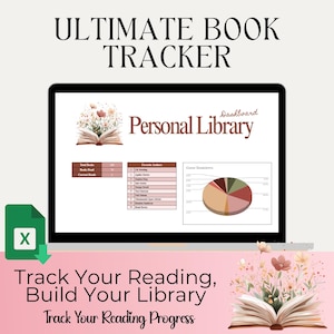 Reading Tracker Reading List on Google Sheets Personal Digital Library Reading Journal Spreadsheet Book Lovers Gift Book Collection Log