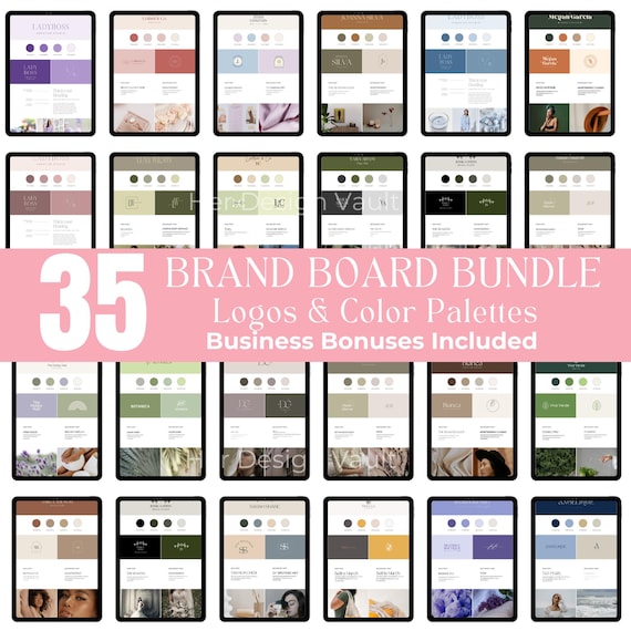 Brand Board Canva Template: Logo & Color Palette Set (PLR MRR)