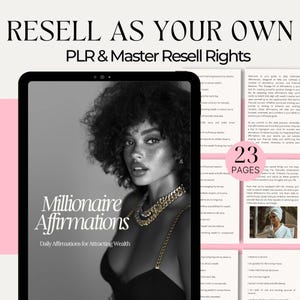 Modello di diario di affermazione della mentalità milionaria Diritti di rivendita Regali di affermazione Diritti di rivendita Master del prodotto digitale DFY Vendi su Etsy PLR