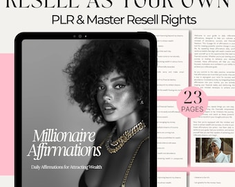 Millionaire Mindset Affirmation Journal Template Resell Rights Affirmation Gifts DFY Digital Product Master Resell Rights Sell On Etsy PLR