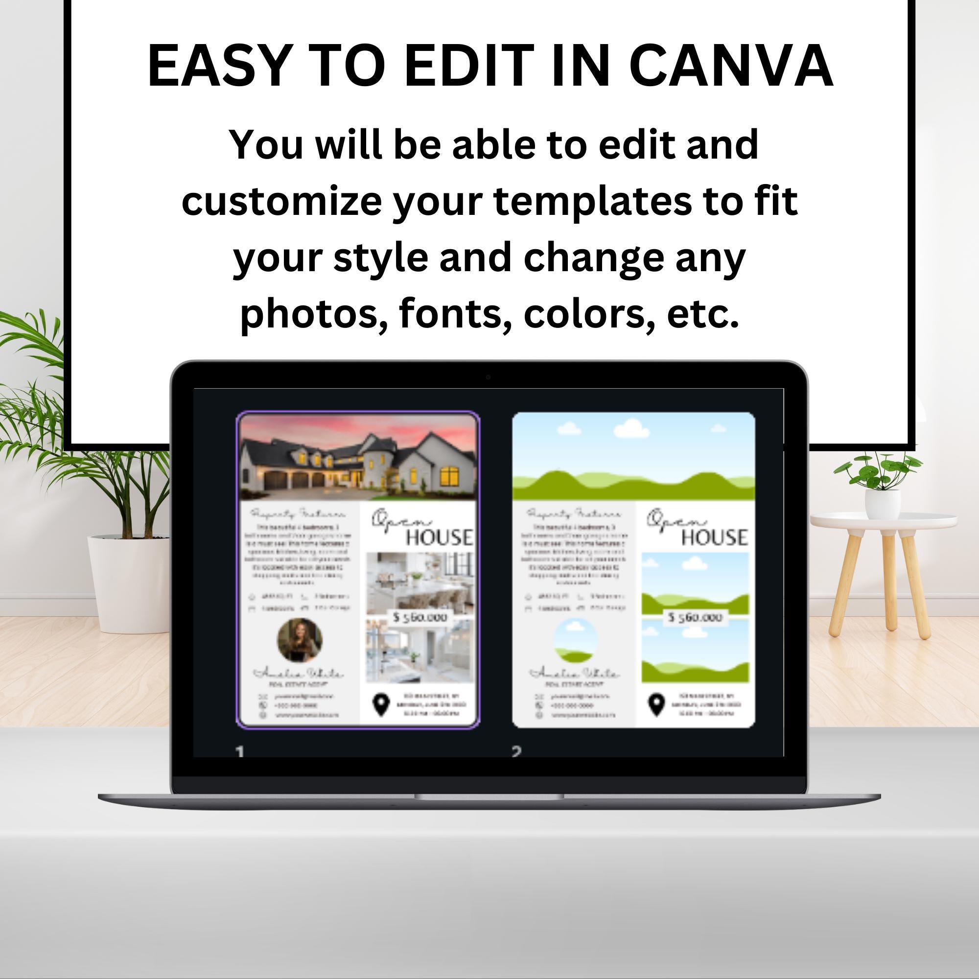 Editable Real Estate Flyer Template Open House Canva Design Realtor ...