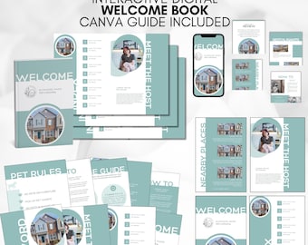Airbnb Welcome Book Canva Template: Hosting Guide with MRR PLR