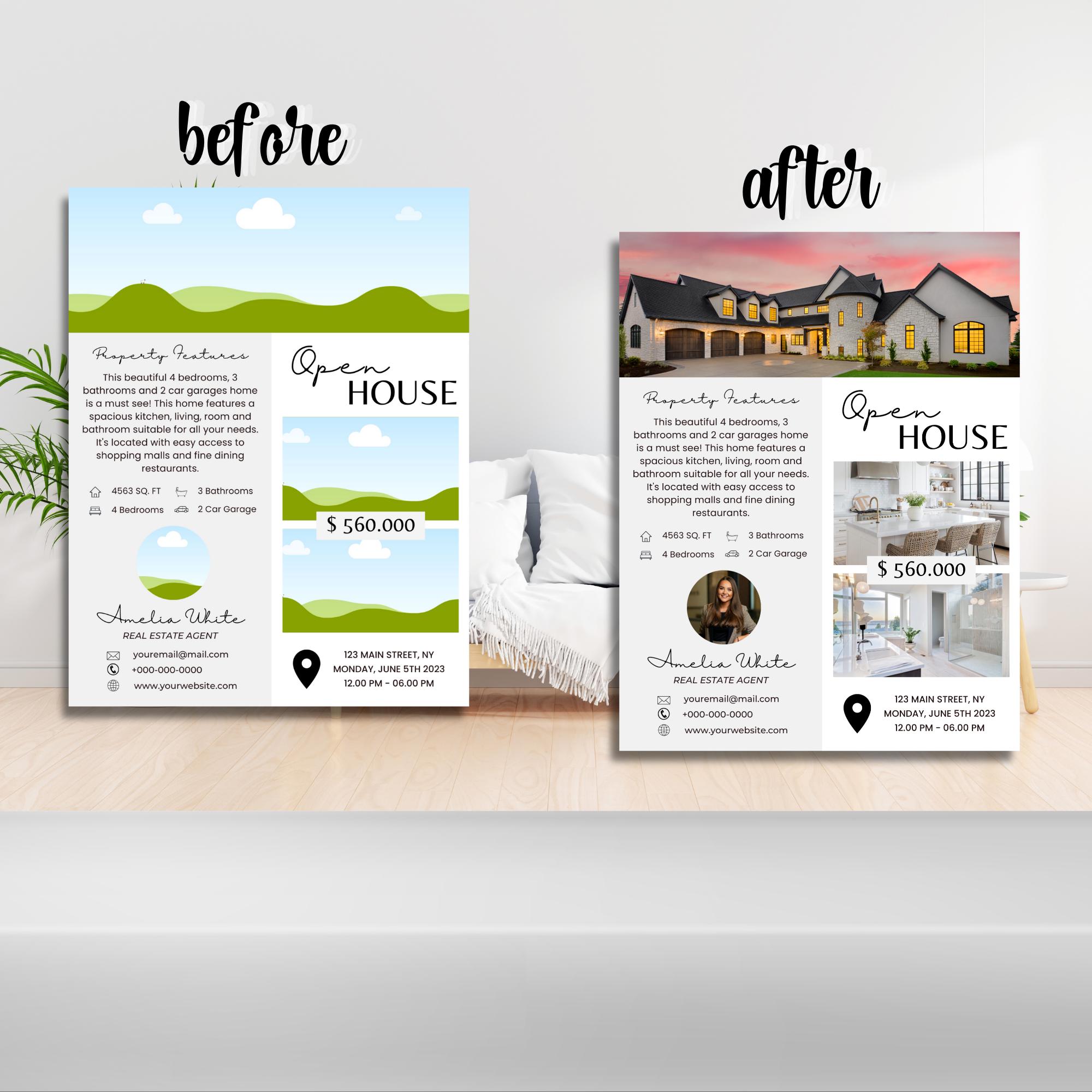 Editable Real Estate Flyer Template Open House Canva Design Realtor ...