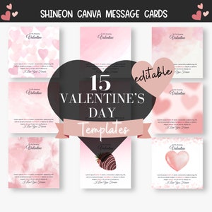 ShineOn Valentine Message Card Template  Valentine's Day Message Card Bundle Custom Necklace Message Cards Shine Message Cards