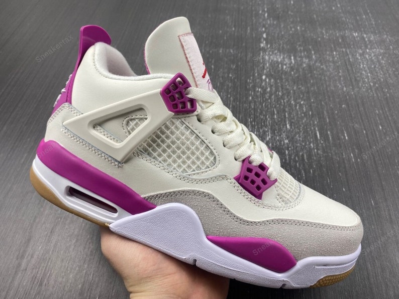 jordan 4 white and purple