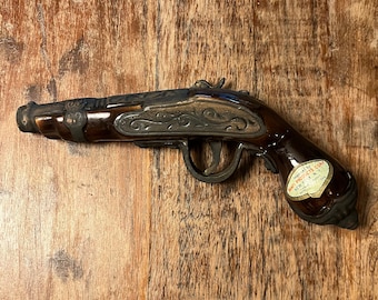 【希少】60’s~ Mr.Marti／ベスト／ブラウン／ユーロヴィンテージ Vintage Barsottini Vino Rosso Musket Shape Ceramic Wine Bottle