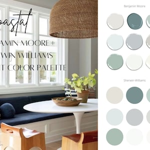 Coastal Home Color Palette, Interior Paint Palette, Prepackaged Coastal Paint Palette, Professional Paint Scheme, Interior Design Paint SWBM