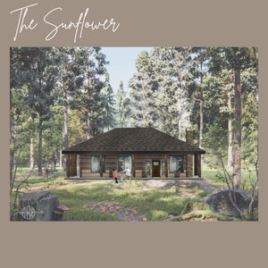 The Sunflower Cabin Floor Plan - 3 Bedroom - 2 Bath - 1,040 sq ft - 26'x40'