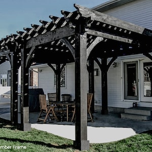 Pergola Plans - 13&#39;x15&#39; - Modern - Farmhouse - Patio Coverage - Cute Pergola Plans - Instant Download - PDF Dimensioned Floor Plan