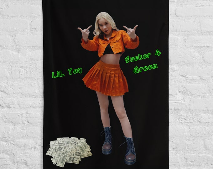 LiLTay brings you "Sucker 4 Green" from the @liltay instagram a poster style polyester flag that will last a long time