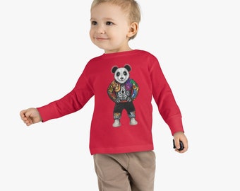 LiL Tay brings you a Toddler Long Sleeve T-Shirt Tattoo panda bear and its cool for a boy or girl