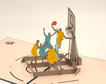 Basketball Pop-Up Card: Sports Fan Gift (6 inch)