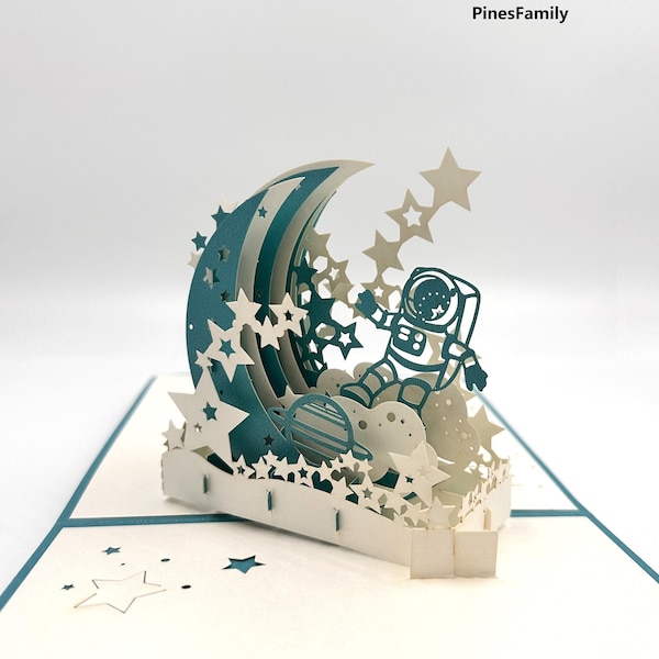 S08-3D Pop Up Space Adventure Greeting Card | Birthday Greeting All Occasions