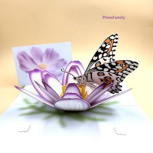 A01-3D Pop Up Butterfly Greeting Card | Painted Lady | Ship Immediately Within US