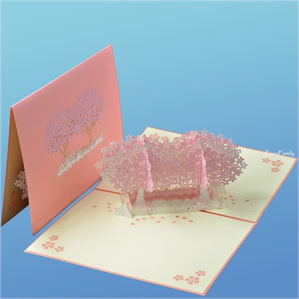 Cherry Blossom Tree Pop up Card - Etsy