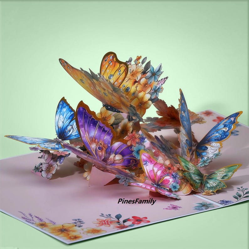 A17-3D Pop up Butterfly Greeting Card - Elegant and Unique Birthday or ...
