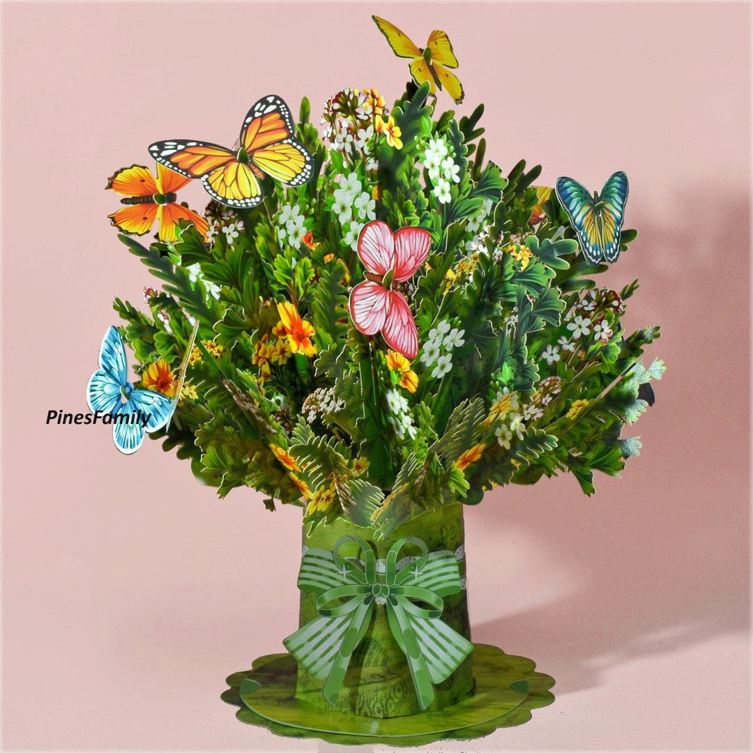 3D Pop up Butterfly Flower Card: Handmade Special Occasion Greeting - Etsy