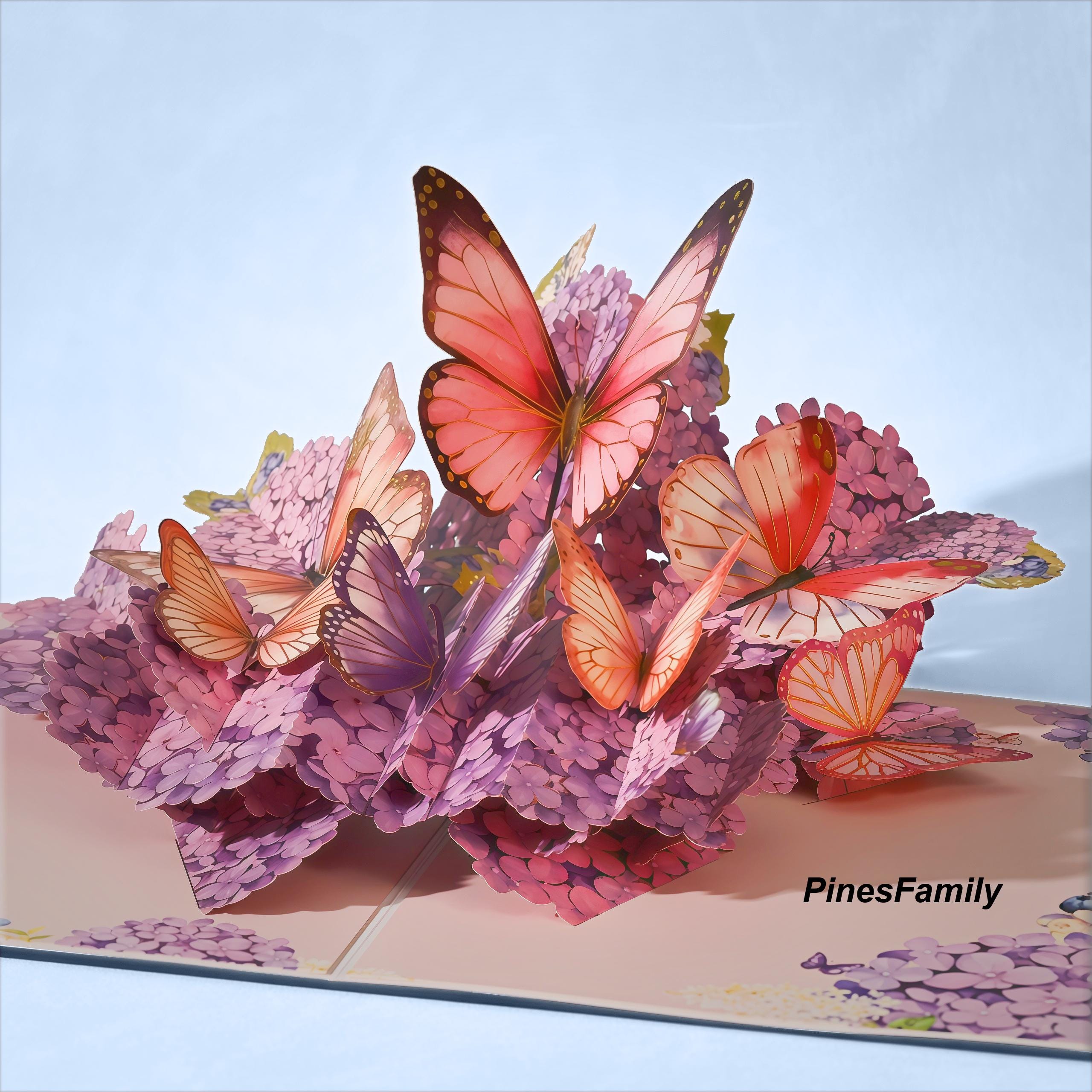 A15-3D Pop up Butterfly Greeting Card - Elegant and Unique Birthday or ...