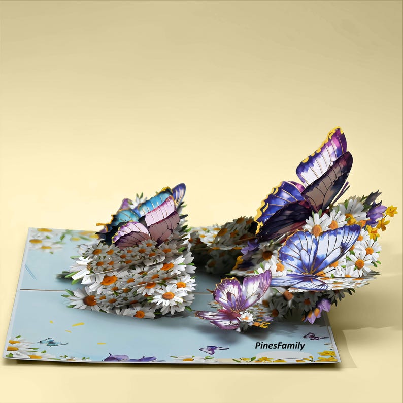A20-3D Pop up Butterfly Greeting Card - Elegant and Unique Birthday or ...