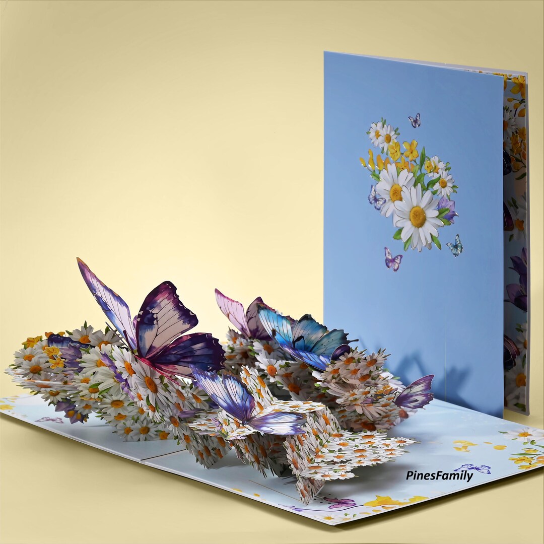 A20-3D Pop up Butterfly Greeting Card - Elegant and Unique Birthday or ...