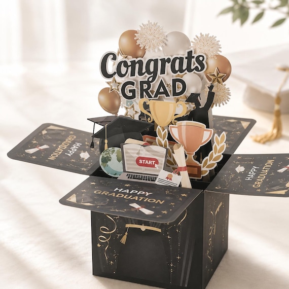 Graduation Gifts Pop Boxes S03-graduation Explosion Box Card – Class Of 2026 Congrats Grad Gift, 3D