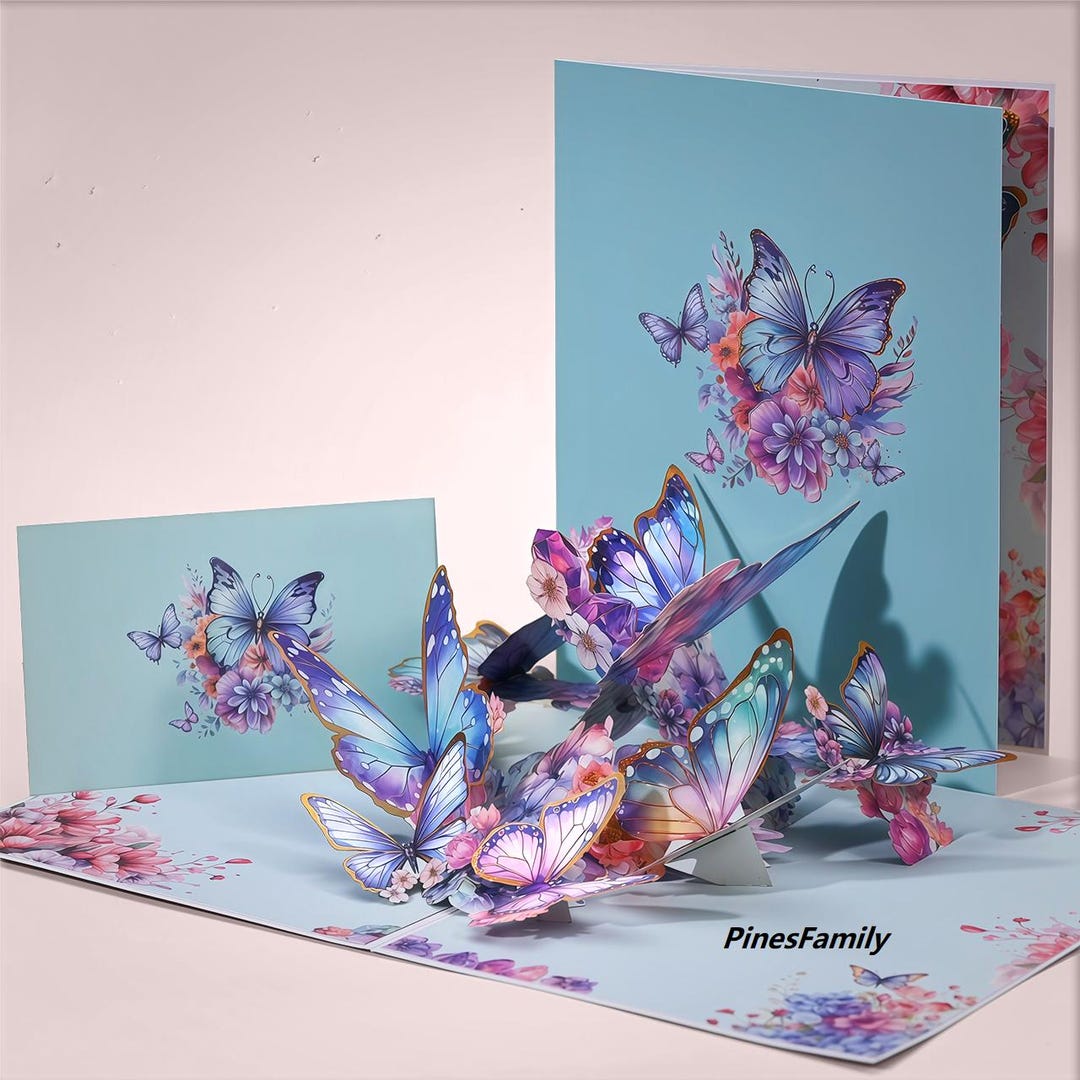 A16-3D Pop up Butterfly Greeting Card - Elegant and Unique Birthday or ...