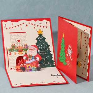 B16-3D Pop up Christmas Card with Santa