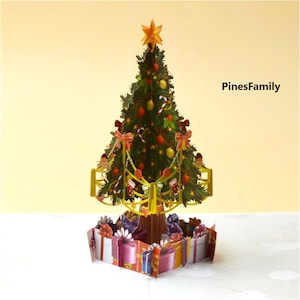 B13-3D Pop Up Christmas Greeting Card (Christmas Tree) - Handcrafted Holiday Card