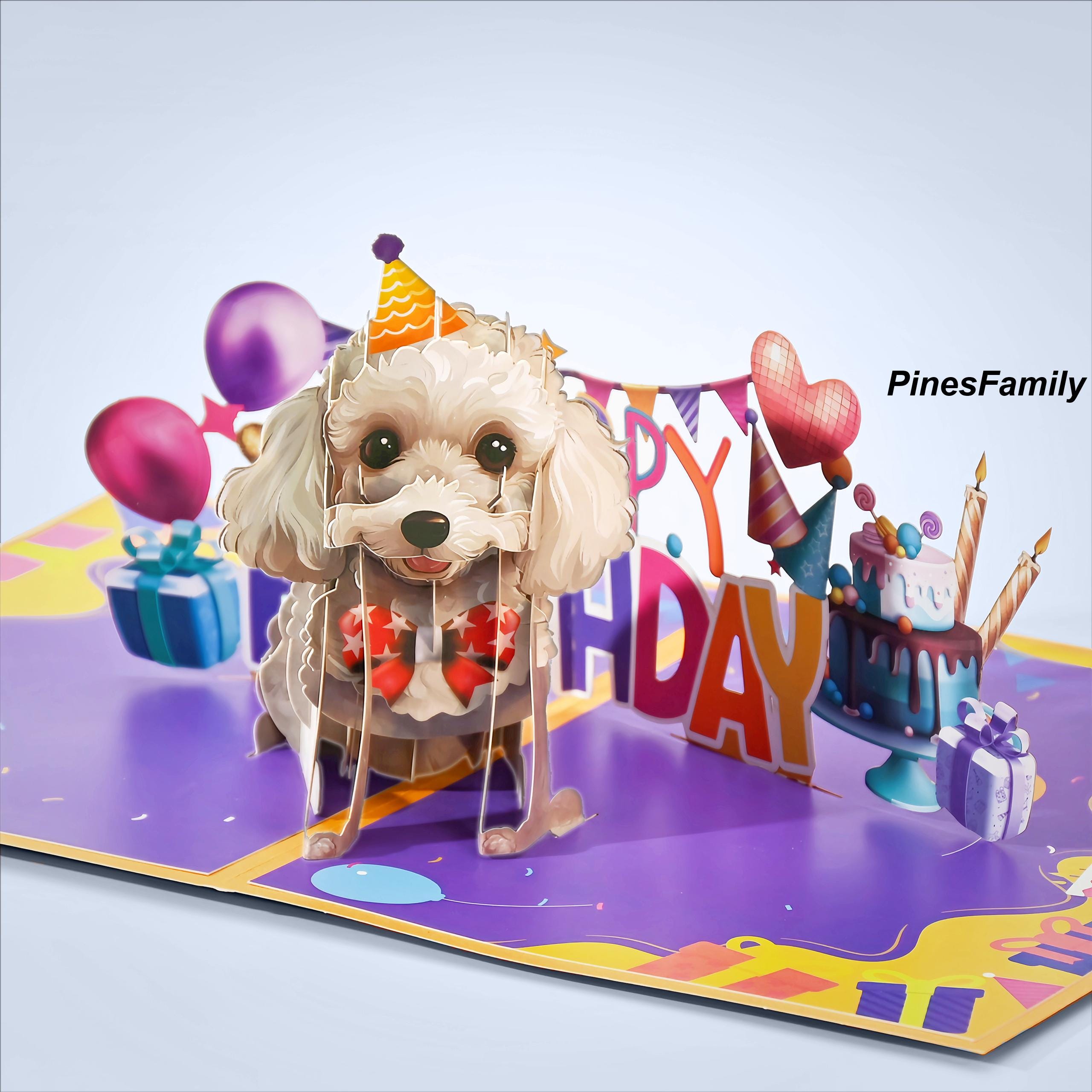 3D Pop up Dog Birthday Card: Colorful Paper Craft - Etsy