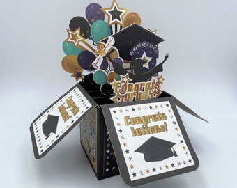 S03-Graduation Card | 3D Pop up Graduation Box Card | Surprise & Congratulations