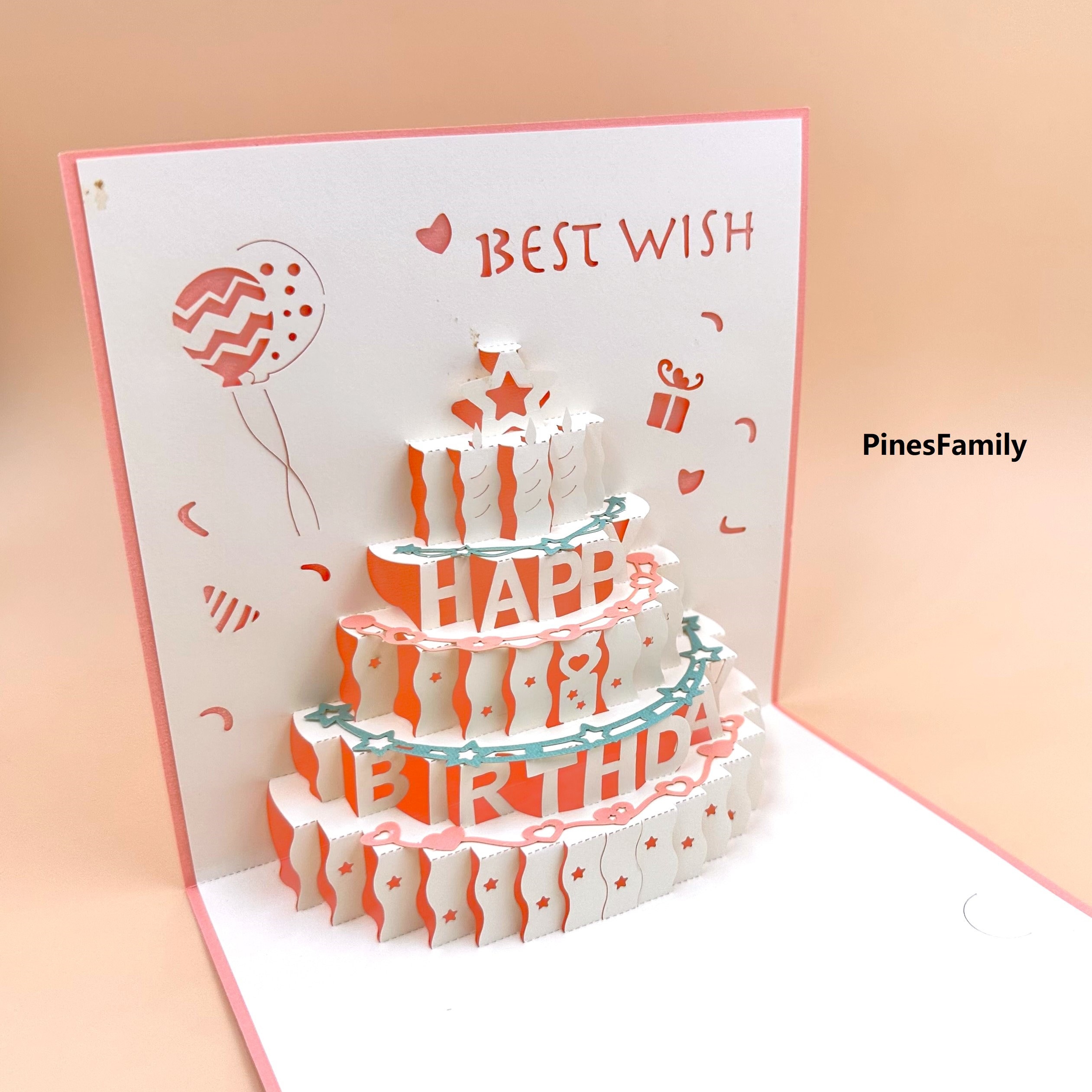 F05-3D Pop up Birthday Cake Happy Birthday Greeting Card - Etsy