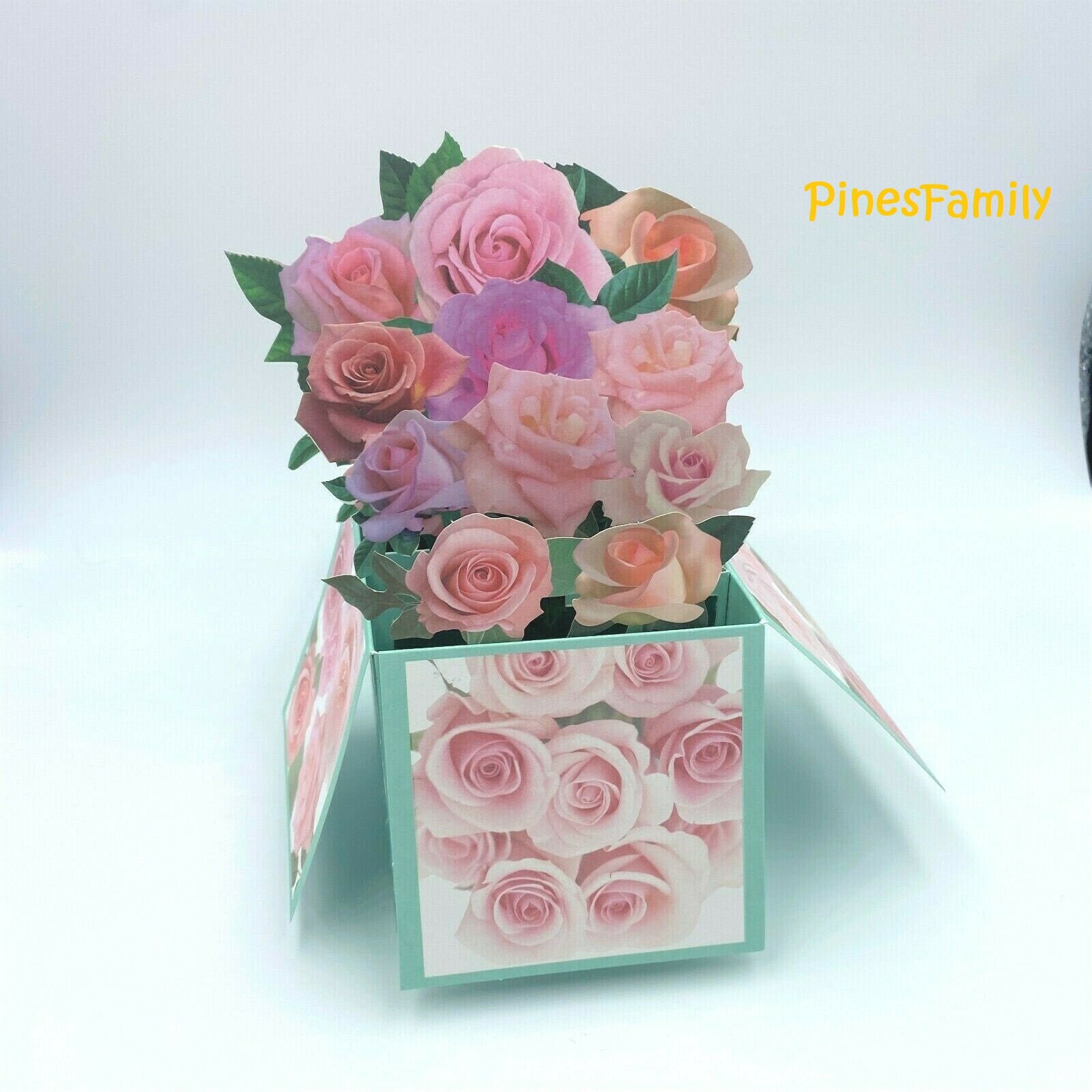 3D Pop up Flower Box Card: Vivid Paper Bouquet - Etsy