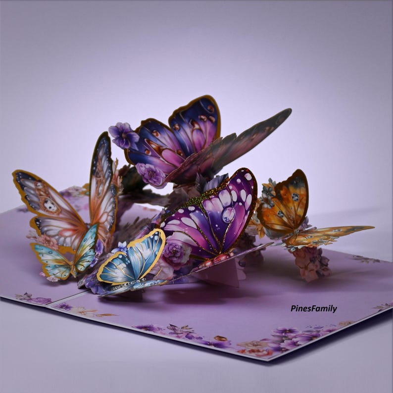 A19-3D Pop up Butterfly Greeting Card - Elegant and Unique Birthday or ...