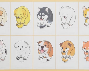 S09-10 Cute Dogs Theme Portrait Postcard (Dog Lover Choice)