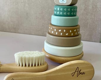 Newborn hairbrush, personalized baby shower gift with name, christening gift