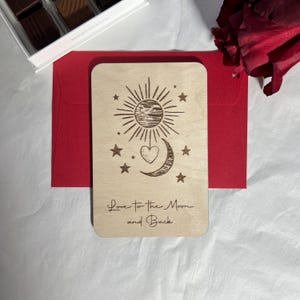 Carte Saint valentin To the moon and back , gravure à votre image