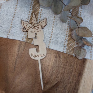 Decorazione per torta, topper per torta unicorno personalizzabile