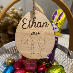 Personalized Easter egg with first name, decorative rabbit for basket or Easter bag image 10