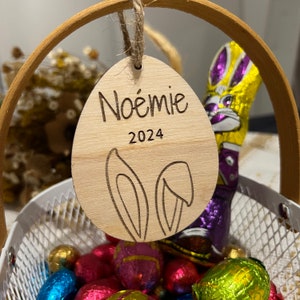 Personalized Easter egg with first name, decorative rabbit for basket or Easter bag image 8