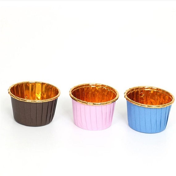 50pcs Foil Cupcake Liners Gold Cake Wrappers Baking Cup Muffin Cake Paper  Cups Pastry Tools Party Supplies Kitchen Baking Mold